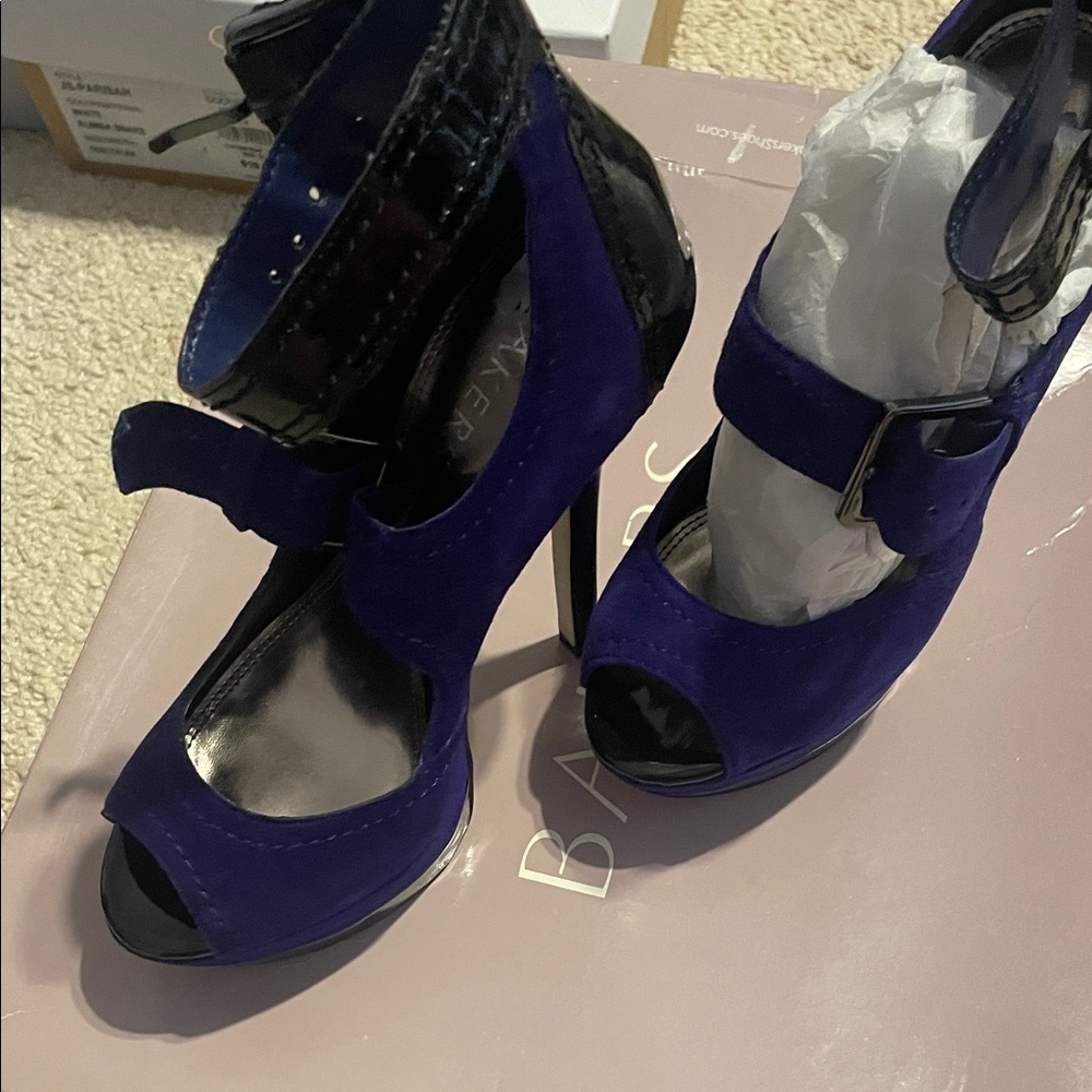 Bakers Royal Blue Peep-Toe Heels